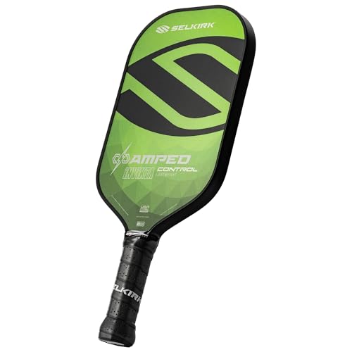 Selkirk Sport Amped Control Pickleball Paddle | Assembled in The USA | Next-Gen FiberFlex+ Face & Ultra Durable Spin Coating | 16mm X5 Core for Unrivaled Precision & Control | Invikta Midweight Green