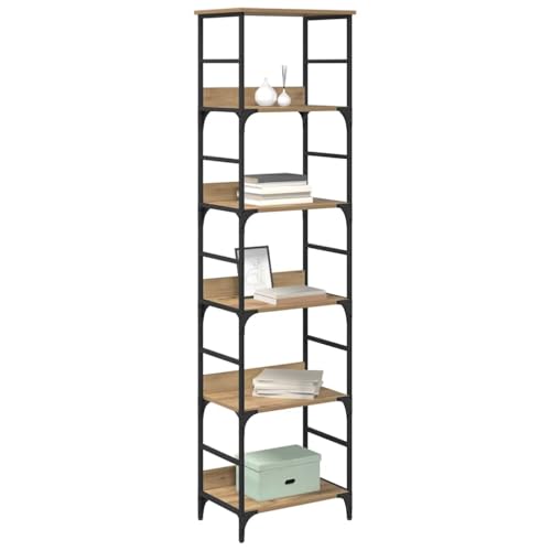 vidaXL Bücherregal Artisan-Eiche 50 x 33 x 188,5 cm Holzwerkstoff, Geräumige Aufbewahrungslösungen, moderne Regalständer, Regalsystem, Bücherregal-Trenner für dein Zuhause