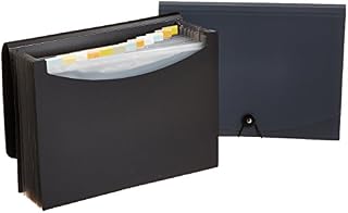 AmazonBasics Expanding Organizer File Folder, Letter Size - Black/Gray (2-Pack)