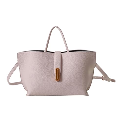 Bolso de hombro retro 2025 para mujer, bolso de mano de gran capacidad, bolso de compras con pompón, colgante, Rosa., Talla única para todos