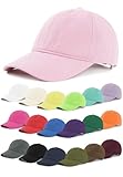 Zando Unisex Classic Pink Baseball Cap Women Men Teens Adjustable Cotton Workout&Outdoors Hats Cute Preppy Hat Plain Dad Mom Baseball Hat Sports Fan Baseball Caps Trendy Running Golf hat One Size