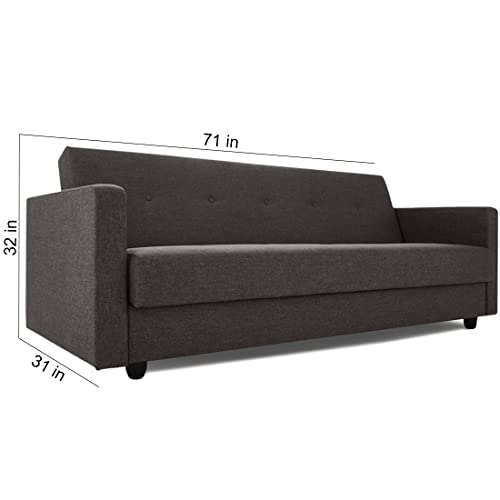 Image of Urban Basics Anamos 3 Seater Fabric Sofa (Dark Grey)