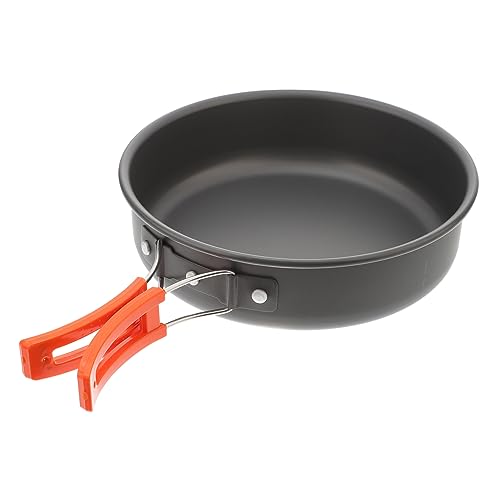 ADOCARN Poêle à Frire Antiadhésive Portable en Aluminium pour Camping Légère Multifonctionnelle 1 Pièce Ustensiles Cuisine D'extérieur pour Randonnée Et Pique-niques