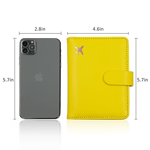Image of Melsbrinna RFID Passport Holder for Travel Women /Men, Cute RFID Blocking Wallet with Card Slots, Travel Wallet /Passport Case (1, Yellow)