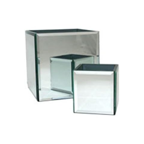 18cm Mirrored Cube Vase by APAC Cover