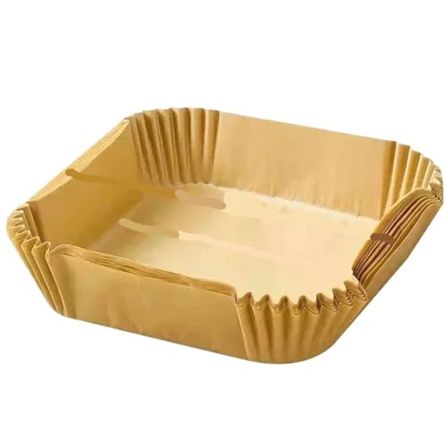 Papel de horno Papel for freidora de aire, cuadrado, redondo, for hornear, barbacoa, esterilla antiadherente, herramienta absorbente aceite for horno cocina(50pcs-Square)