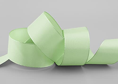 finemark 50 m x 40 mm Taffeta Ribbon Lime Green Pastel Green Light Green Decorative Ribbon Gift Ribbon Fabric Ribbon Table Decoration Wedding Easter Ribbon Visco Taffeta Card Making Crafts - Image 2