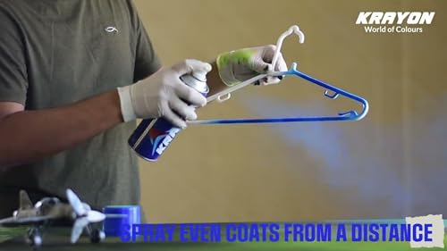 Image of BANNA Krayon Blue Acrylic Spray Paint 400 ml | Quick Dry Rust-Resistant Multi Surface Aerosol Spray Paint for Metal, Wood, Plastic, Glass, Furniture & DIY Projects