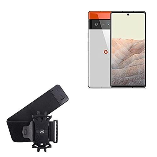 BoxWave Holster Compatible with Google Pixel 6 Pro - ActiveStretch Sport Armband, Adjustable Armband for Workout and Running - Jet Black