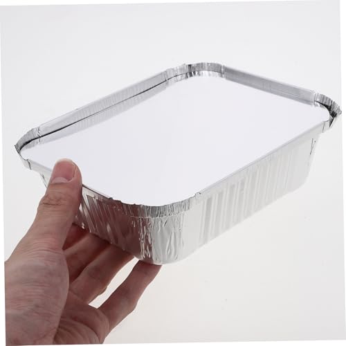 Cajas de aluminio de 600ml con tapa para hornear pack de 50 moldes desechables 3