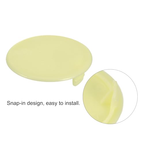 Image of uxcell 20Pcs Hinge Hole Covers, 35mm(1 3 /8 inch) Dia Plastic Concealed Hole Cover Round Flush Type Caps for Furniture Cabinet Cupboard, Yellow