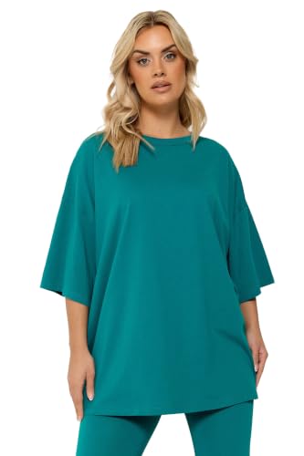 Image of Yours Curve Blue Boxy T-Shirt - Women's - Plus Size Curve