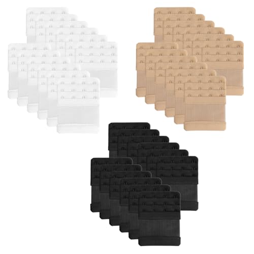 USIT, 36 Extensores de Sujetador 75 mm con 4 Ganchos, Mezcla de Colores, Alargador Elástico para Sujetadores, Comodidad Ajustable,