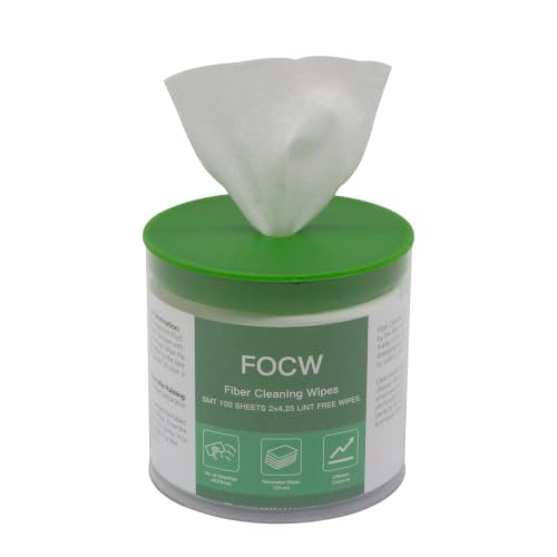 100PCS Fiber Optic Cleaning Wipes – 3X Thickened Non-Woven Lint-Free Wipes for Bare Fiber Splicing, Fusion Splicer Maintenance, Dry & Wet Use, Over 600 Cleanings per Box image 2