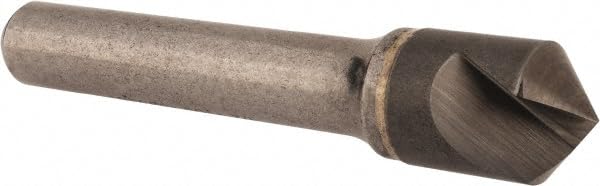 Hertel Countersink, Right Hand Cut, Solid Carbide, 1/2" Head Diameter, 3/8" Shank Diameter, 100° Included Angle, 1 Flute, Bright/Uncoated Finish, 2-1/2" OAL