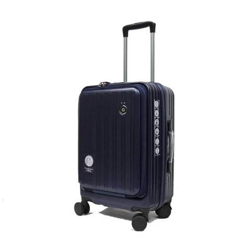 20 inch Cabin Size Cavernous ABS Expandable Anti-theft Luggage with Recessed TSA Lock (Navy)