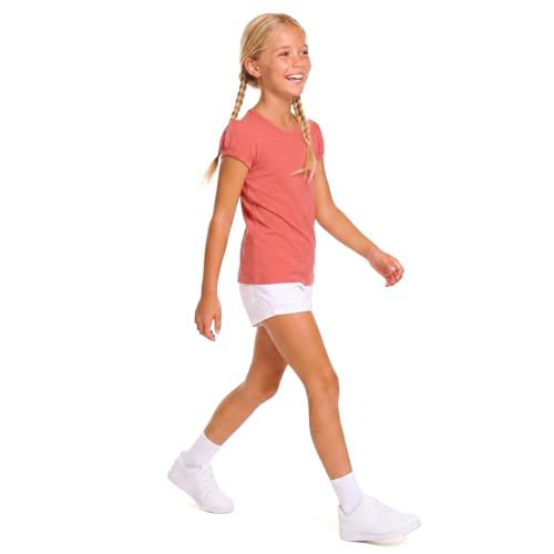 Image of Lilax Girls Short Puff Sleeve Cotton T-Shirt, Toddler & Little Girls Top | 95% Cotton Puff Sleeve Tee; Crewneck, Short Sleeve; Toddler & Girls Sizes 2T-12; for School, Play & Everyday; Machine Wash