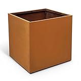GZGNEEVL Corten Steel Planter Box Metal Planters Square Outdoor Steel Planter Cube Rustic Flower Pot 16 Inch Integral Durable Antique for Commercial Residential Garden Patio Deck and Backyard