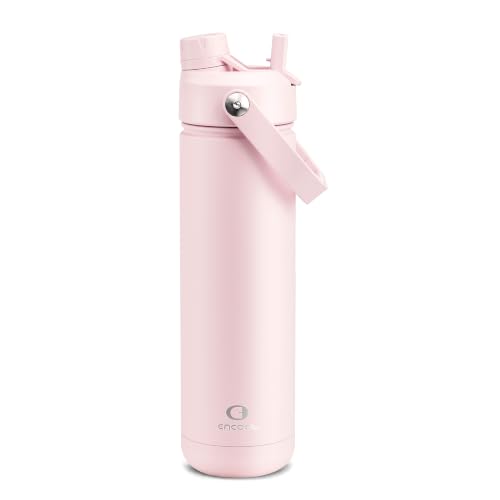 ENCOOL Insulated Water Bottle with Straw Stainless Steel Water Bottle, Leak-Proof, BPA-Free, Double...