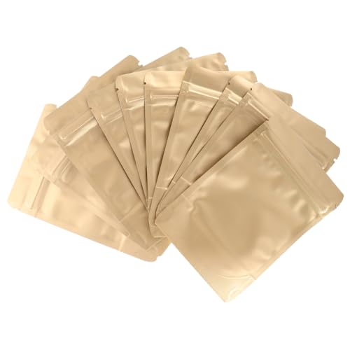CIYODO 50 Piezas Bolsas de comida selladas bolsas de frutas bolsa seca para comida bolsas de almacenamiento de granos de café bolsas herméticas resellables Educación física Dorado
