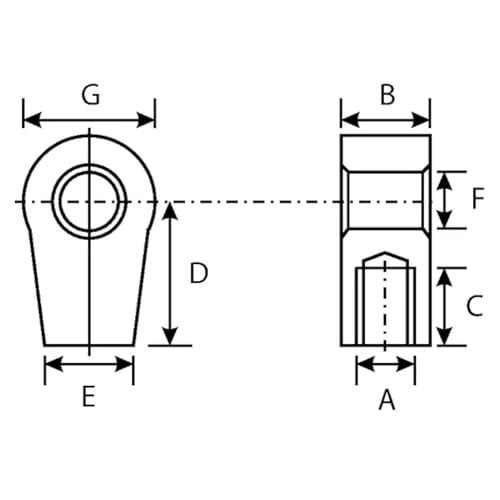cyclingcolors Gasfederöse Gabelkopf Endstück Schrauböse gefräst Gasfeder Gasfederstangen Endstück Ösenverbinder, M8 Ø Loch 8,1mm