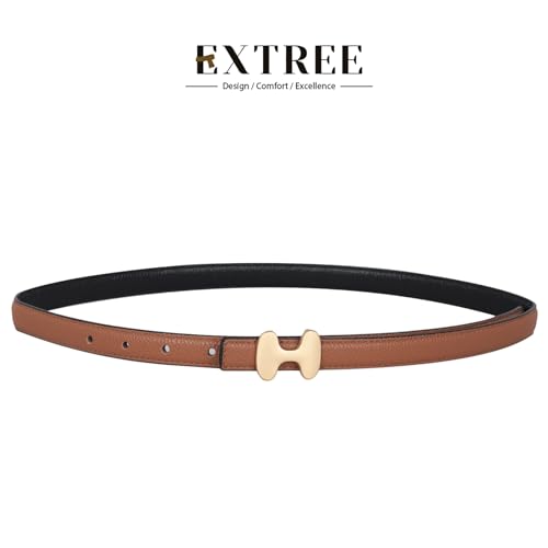 Image of Aurolran Women's Leather Belt with Buckle - Ideal for Dresses, Jeans, and Coats