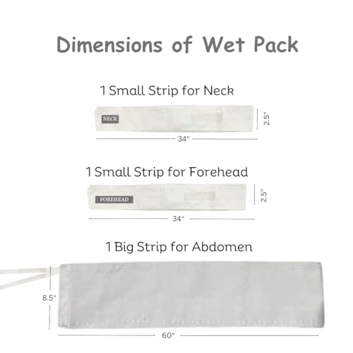 Wet Pack | Satvik Lifestyle | Cotton Patti | Body Detox | Place on Head, Neck, Abdomen | Pain relief | Cloth bag & Manual Included | Pack of 1