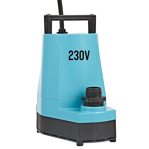 Little Giant 5-MSP 230-Volt, 1-6 HP, 1500 GPH Manual Aluminum Utility Pump, 12-Ft. Cord (plug-less), Blue, 505714