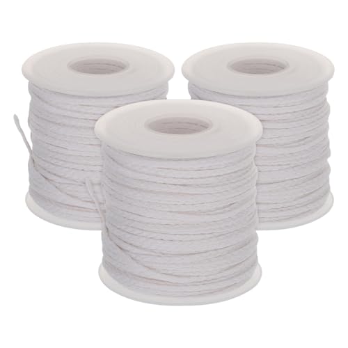3 rollos de mecha redonda de algodón trenzado 61 m
