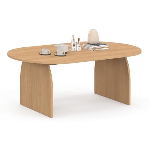 IDMarket Edith: Mesa baja ovalada  110 cm