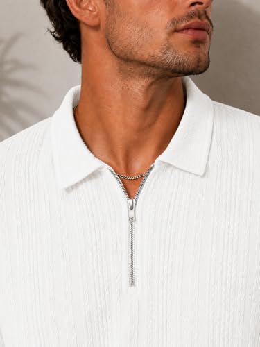 Image of TAGDO Men's Chain Jacquard Polo T Shirt | Half Sleeve | Comfortable Fit Wear | Stylish Casual Look | Breathable Feel |Modern Style | Easy Movement | Everyday Wear (Polo)