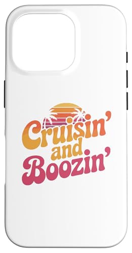 Cruisin' and Boozin' Retro Sunset Party Cruise X}zP[X iPhone 16 Pro p