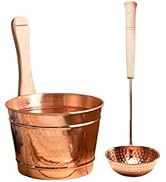 Amazon.com: ALFIQ Hammered Copper Sauna Bucket & Ladle Set