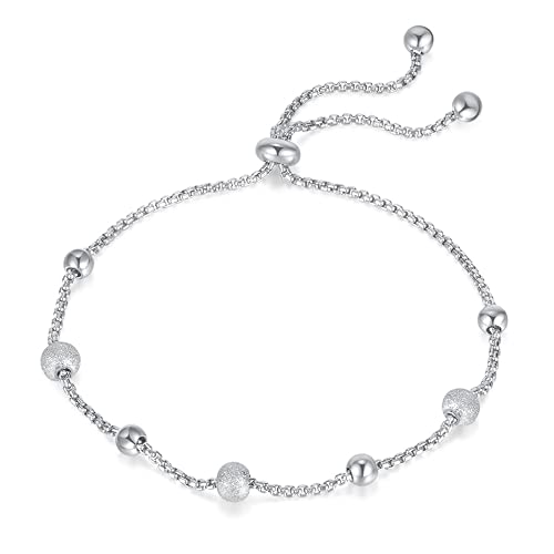 Bracelet perles givrées réglable HYJYGX : le bijou minimaliste chic pour femme