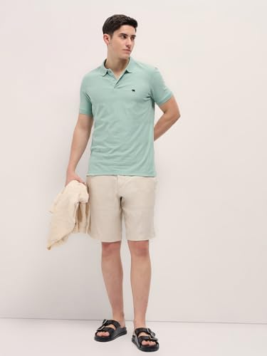 Image of THE BEAR HOUSE Multi-Color Horizontal Striped Textured Knit Design Regular Fit Polo