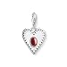 Produktbild THOMAS SABO Damen-Charm-Anhänger Herz Roter Stein Charm Club 925 Sterling Silber 1683-111-10