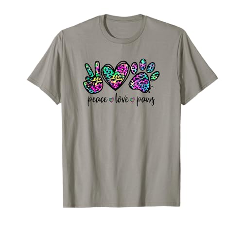Peace Love Paws Graphic For Women Dog Mom and Animal Lover Camiseta