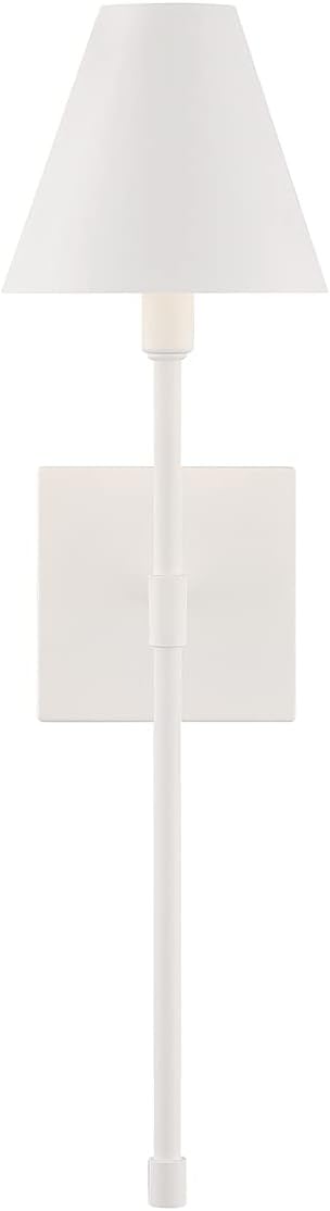 Savoy House 9-5201-1-83 Jefferson Vintage Traditional Metal Wall Sconce, 1-Light 60 Watt, 20" H x 6" W, Bisque White