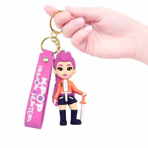 Image of Wanna Party Korean Pop Theme Cartoon Keychains, Rumi Keychain for Girls, Cute Backpack Key Chain Accessories Wristlet chain Return Gift Items for Boys & Girls