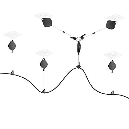 Gestion des câbles VR pour casque avec poulie plafond fixe et rotation rétractable - 2