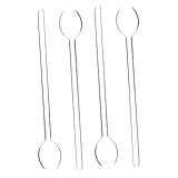 COLLBATH 4 piezas Cucharas de Vidrio Transparentes de Mango Resistentes al Calor Ergonómicas para Mezclar Café Postres y Especias Hogar y Bar