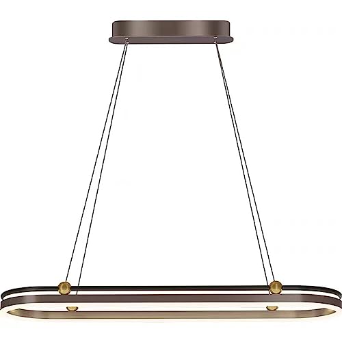 Lustre rectangulaire or noir vintage 3000K pour plafond et îlot cuisine