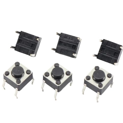 Bouton poussoir tactile 6x6x4.3mm à 4 broches pour circuits imprimés électroniques (50 pcs)