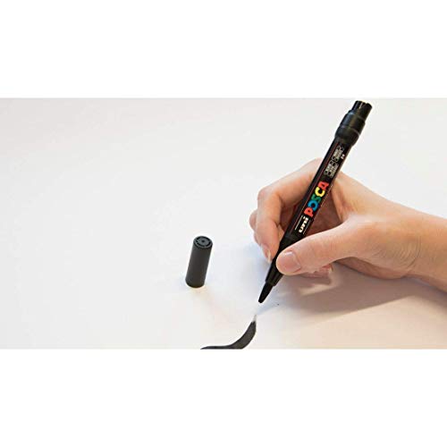 Image of POSCA PCF-350 Paint Marker | 1-10 mm Soft Brush Tip (Silver Ink)