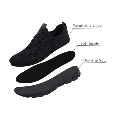 Foto von Damen Laufschuhe Turnschuhe Sneaker Running Tennis Schuhe Freizeit Straßenlaufschuhe Fashion Leichtgewichts Atmungsaktiv Walkingschuhe Outdoor Fitness Jogging Sportsschuhe Schwarz 39 EU