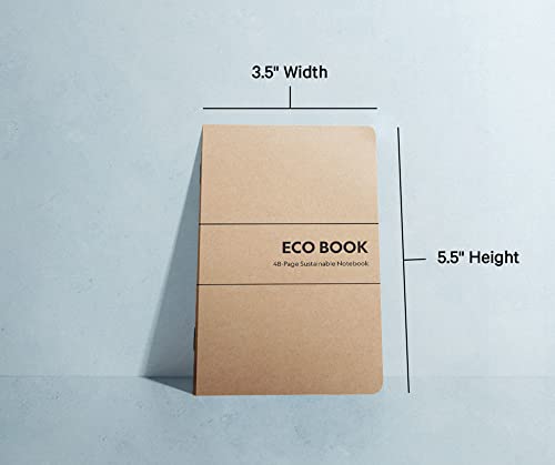 Image of Paper Pocket Notebook 3 Pack, Small Lined Eco Memo Books, 3.5x5.5 in | A green gift for writers, students and nature lovers, note book for work, school, travel and daily notes