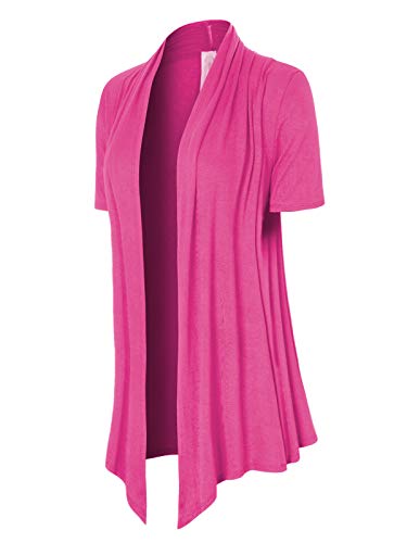 Image of MixMatchy Women's Lightweight Short Sleeve Draped Open Front Cardigan Vest