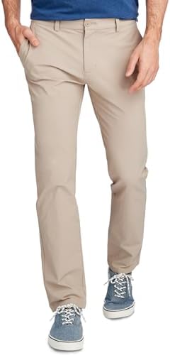 vineyard vines Men's On-The-Go Pant, Khaki, 32/32