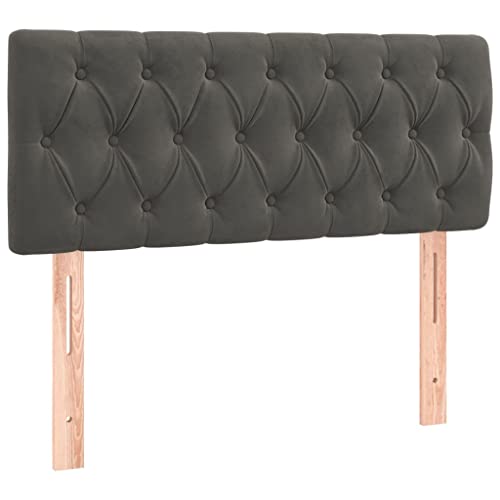 vidaXL Kopfteil Bettkopfteil mit Holzbeinen Höhenverstellbar Polsterkopfteil für Bett Betthaupt Bettzubehör Schlafzimmer Dunkelgrau 90x7x78/88cm Samt