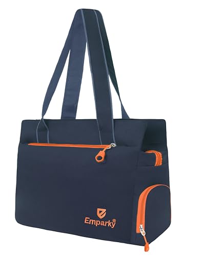 Image of Women Bag, Black with Turquoise Accents, Tote Bag with Multiple Zipper Pockets